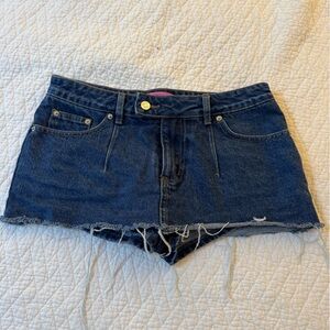 Edikted Clementine denim micro skort